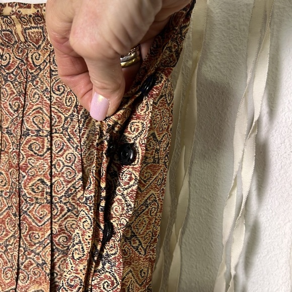 Peruvian Connection Pima Cotton Aline Pleated Midi Skirt Size 10 - Picture 3 of 7